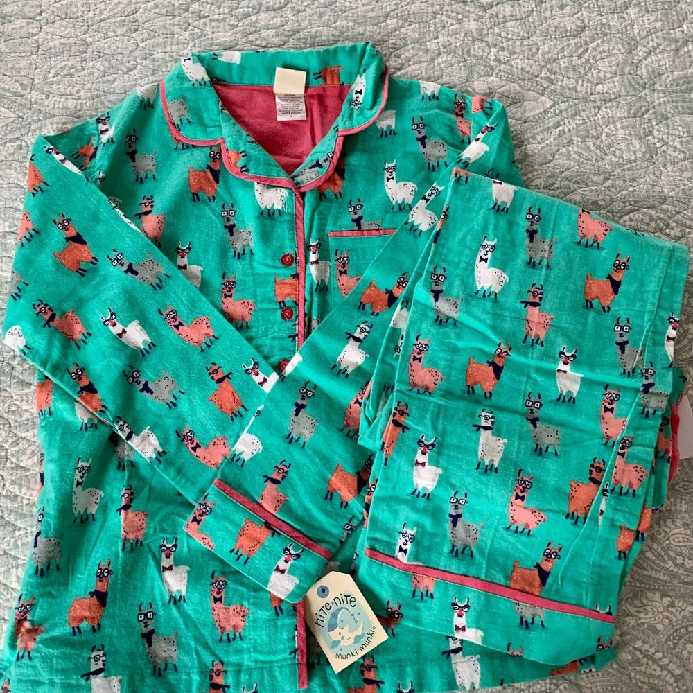 Nite Nite Munki Munki Flannel Pajamas - Llamas